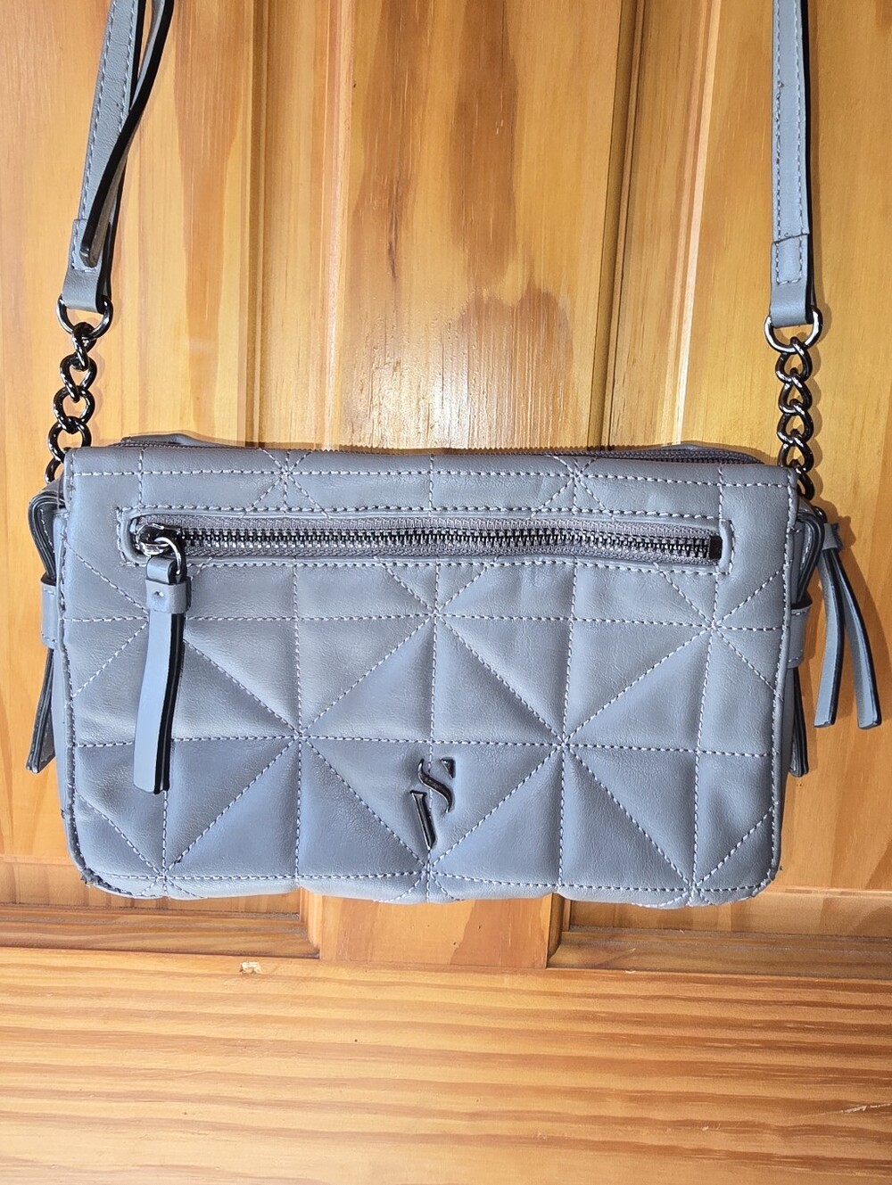 Simply Vera Geometric Pattern Purse Gray